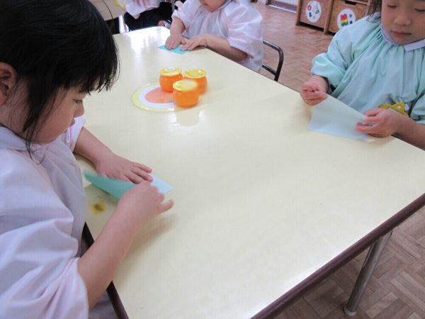 折り紙製作～年少組～