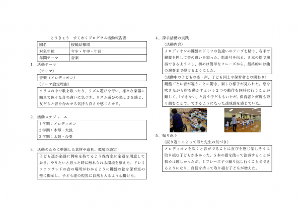 令和７年度　とうきょう　すくわくプログラム活動報告書