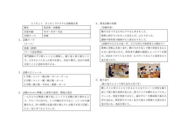 令和７年度　とうきょう　すくわくプログラム活動報告書